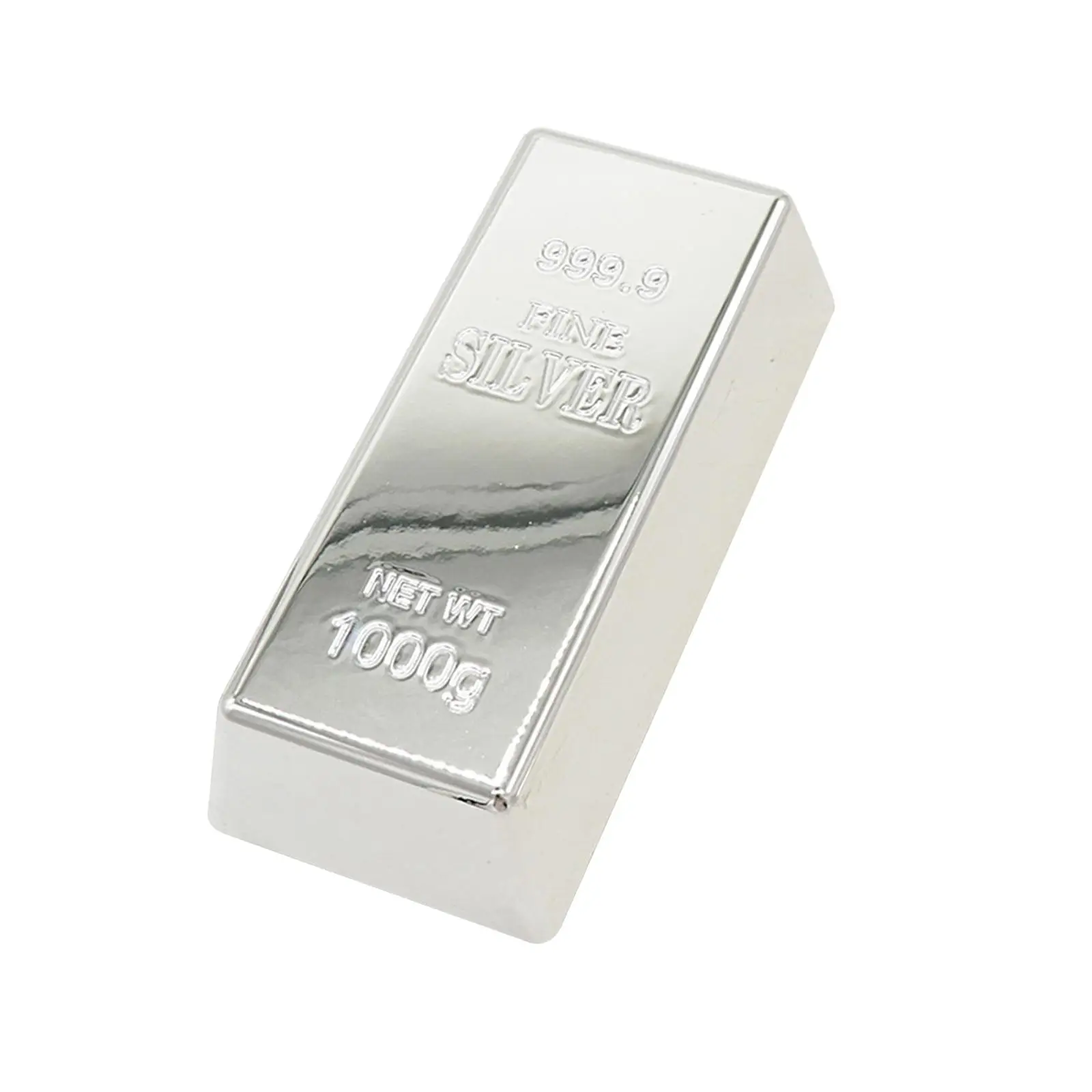 Fake Silver Bullion Party Toy Decoration Paperweight Realistic Silver Bar for