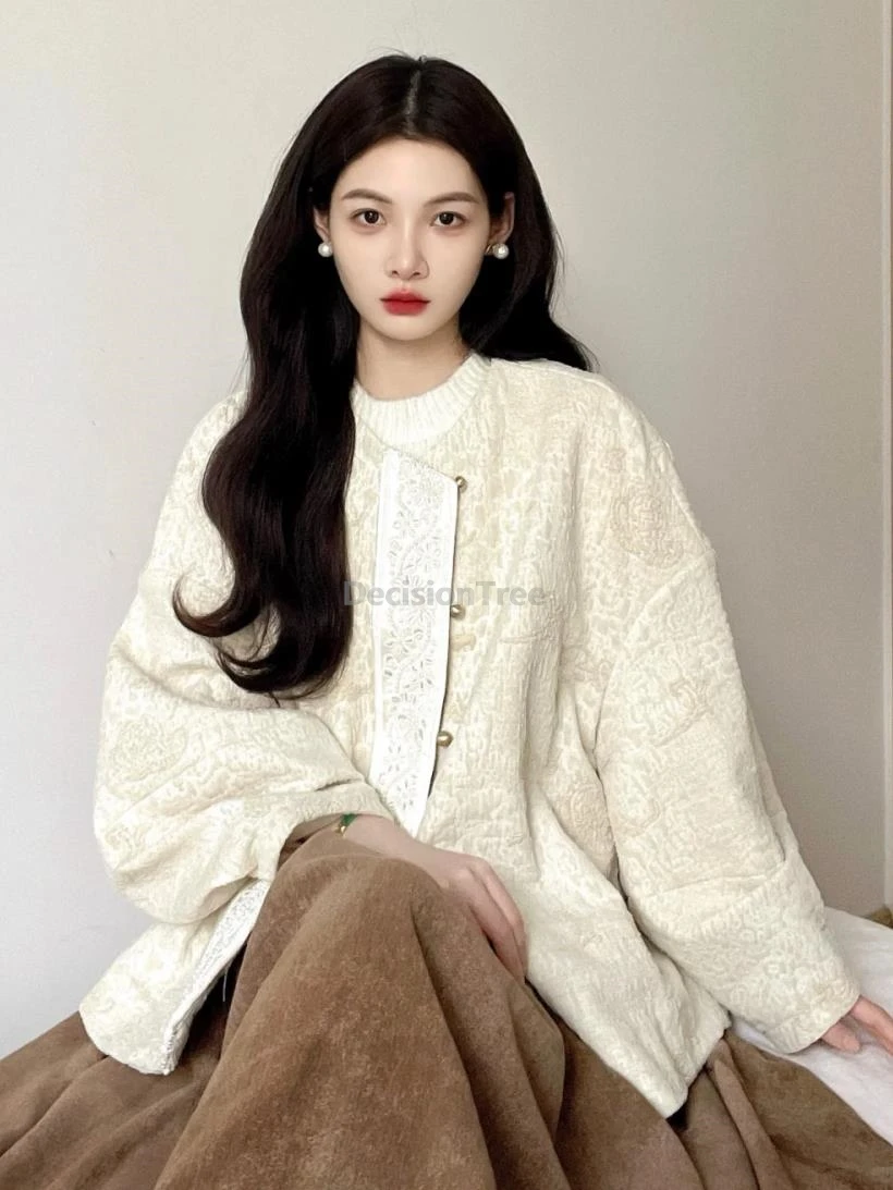 

2025 vintage gentle temperament women's autumn daily coat chinese style fashionable jacquard coat new loose baseball jersey