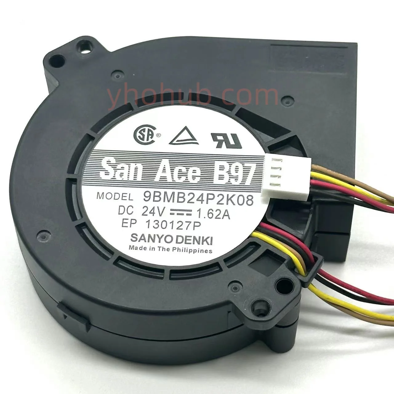 Sanyo Denki 9BMB24P2K08 DC 24V 1.62A 4-Wire Server Cooling Fan