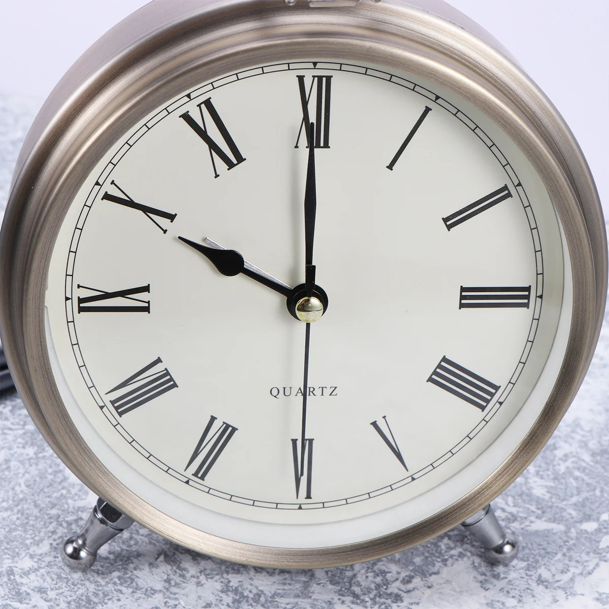 

Metal Alarm Clock With Roman Numerals Silent Desk Table Clock For Bedroom Night Light Decorative Novelty Gift