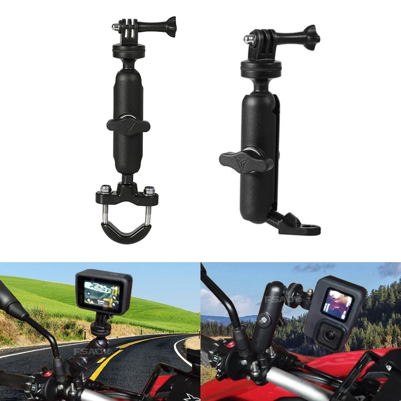 2025 New Motorcycle Bike Camera Holder 360 Rotating For Hero8/7/6/5/4/3+ Action Camera Accessory Handlebar Mirror Mount Bracket