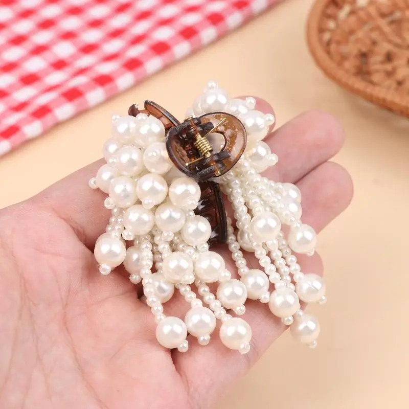 

Elegant Vintage Hairpin With Cascading Beads & Chains Grip Clip For Wedding Party Everyday Bridal Hairpiece Women Hair Accessory