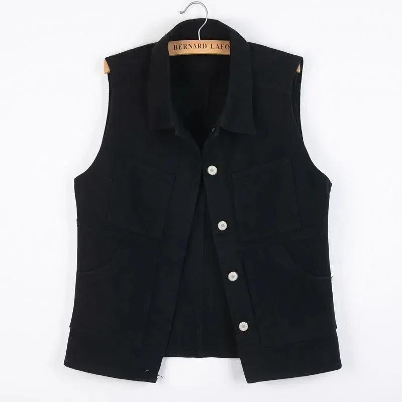 Middle Length Denim Vest Women New Spring Autumn Slim Jeans Vest Jackets Female Casual Sleeveless Waistcoats Cowboy Coat Tops