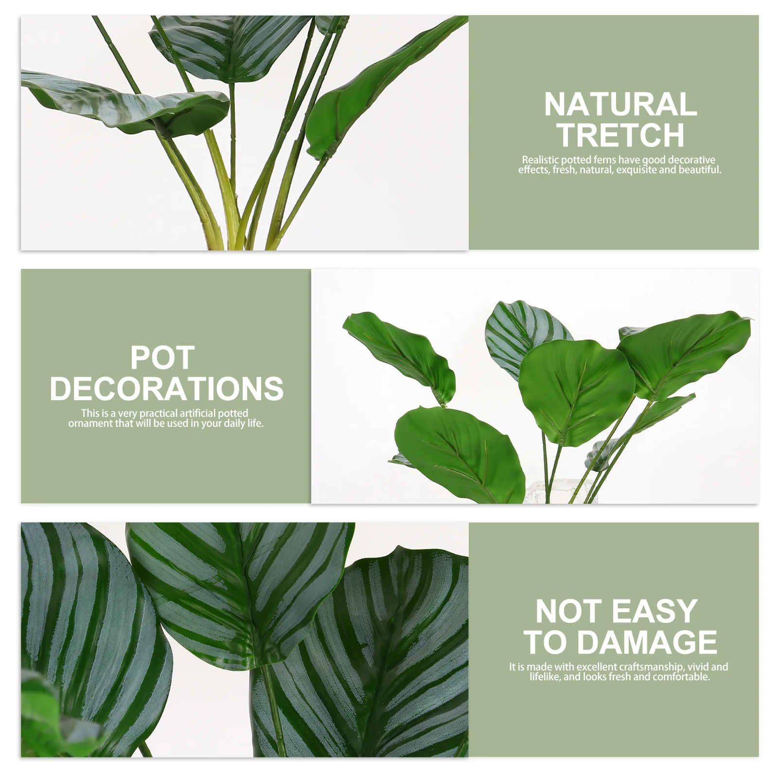 

1Pcs Simulation Mini Calathea Plant Green Artificial Potted Bonsai Exquisite Desktop Decoration Natural Visual Effect