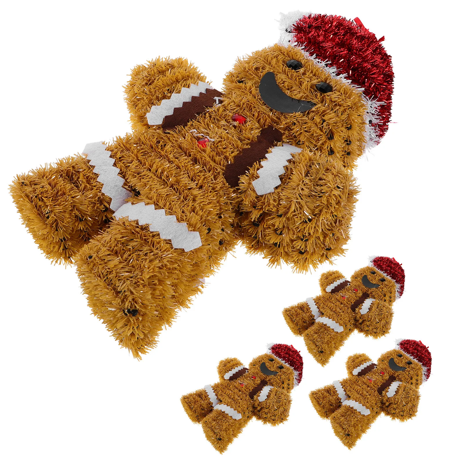 

4Pcs Christmas Ornament Set Gingerbread Man Hanging Decorations Tree Window Wall Christmas Hanging Decor Holiday Indoor Decor