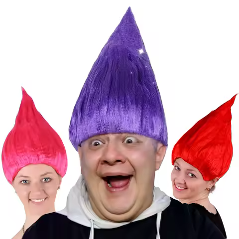 Purple Anti-warped Drop Pointed Synthetic Wig | Holiday Party Funny Funny Entertainment Wig