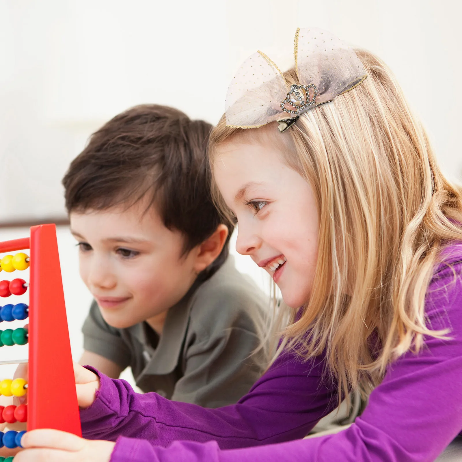 

2Pcs Girls Bow Hair Clips Crown Lace Bowknot Hairpins Sturdy Metal Barrettes for Festivals Birthdays Daily Hair Decoration