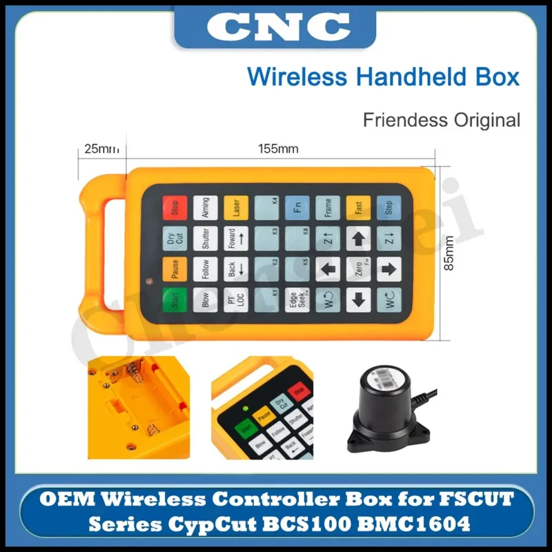 CNC Fiber Laser Machine Control System OEM Wireless handle Box for Friendess FSCUT2000C CypCut BCS100 BMC1604