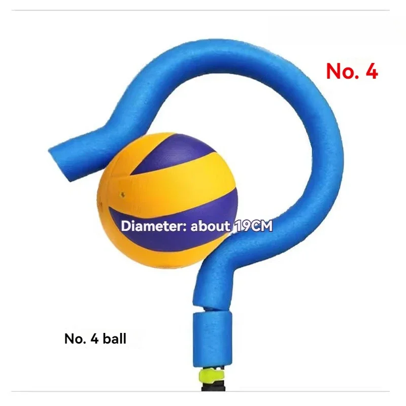 Question mark-shaped spike training device; a volleyball spiking training aid used by professional teams.