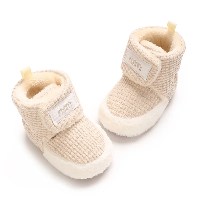 겨울 아기 부츠 0-1세 컬러 블록 패션 코튼 소프트 바닥 따뜻한 첫걸음 유아용 부츠 남녀 공용