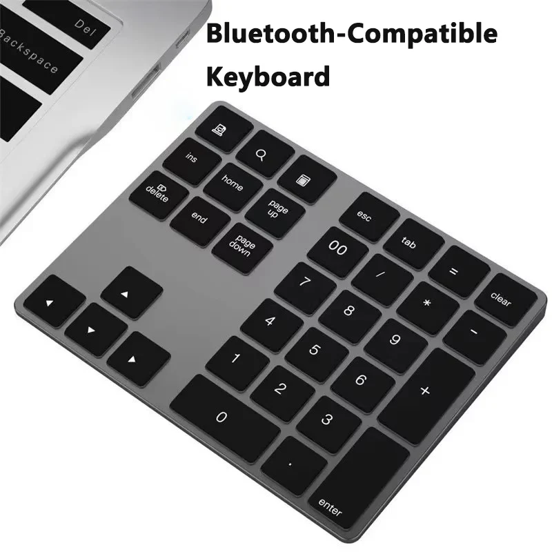 Wireless Numeric Keyboard Bluetooth Pad Thin Rechargeable Keyboard Portable Digital Keypad metal for Android Window