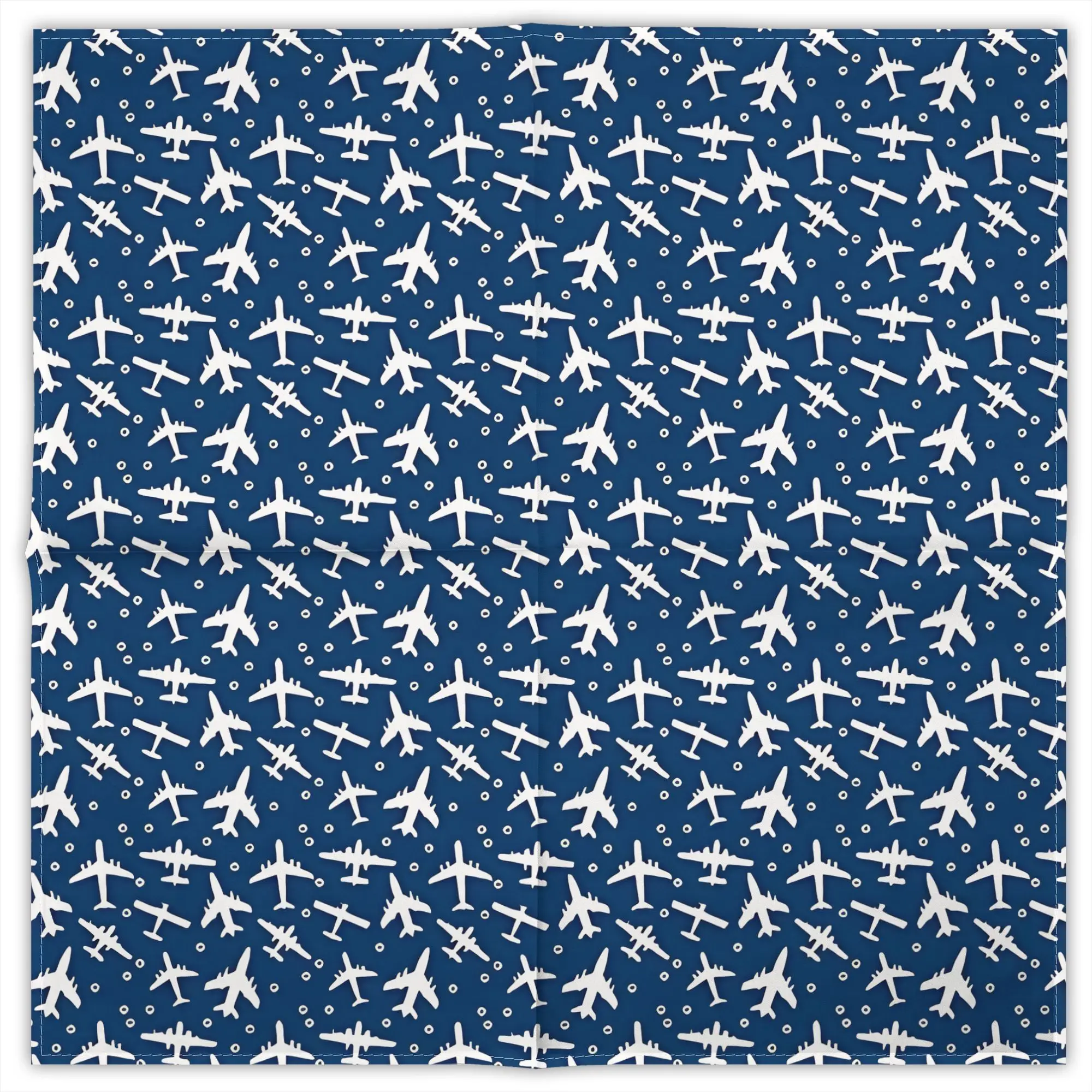 

Blue And White Aeroplanes Silhouette Fashion Square Scarf Decorative Polyester Printed Daily