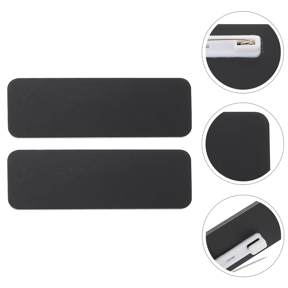 2 قطعة شارة فارغة علامة صلبة لشارات المكتب عامل شارات اسم فارغة طالب المحمولة اسم العلامات مدرسة التموين الأسود