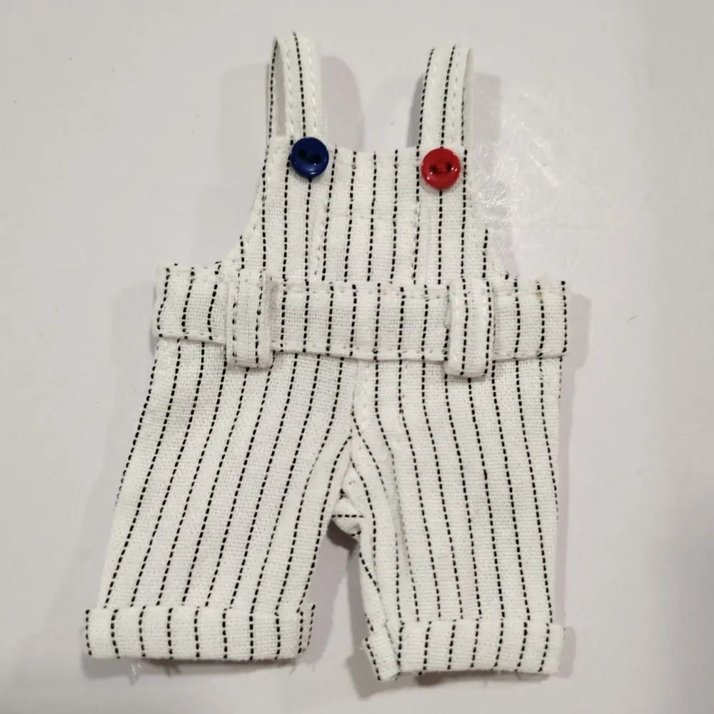 Ropa de muñeca de algodón de 12cm, pantalones de tirantes coloridos, ropa de muñeca de felpa linda, juego de vestir, accesorios para muñecas de juguete para niñas