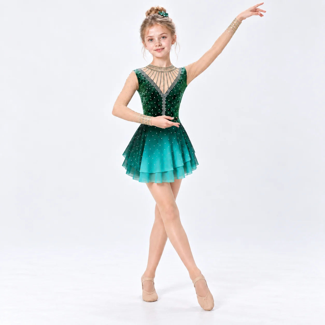 Girls Green Figure Skating Dre - Women'S Green Formal Wear recension och pris
