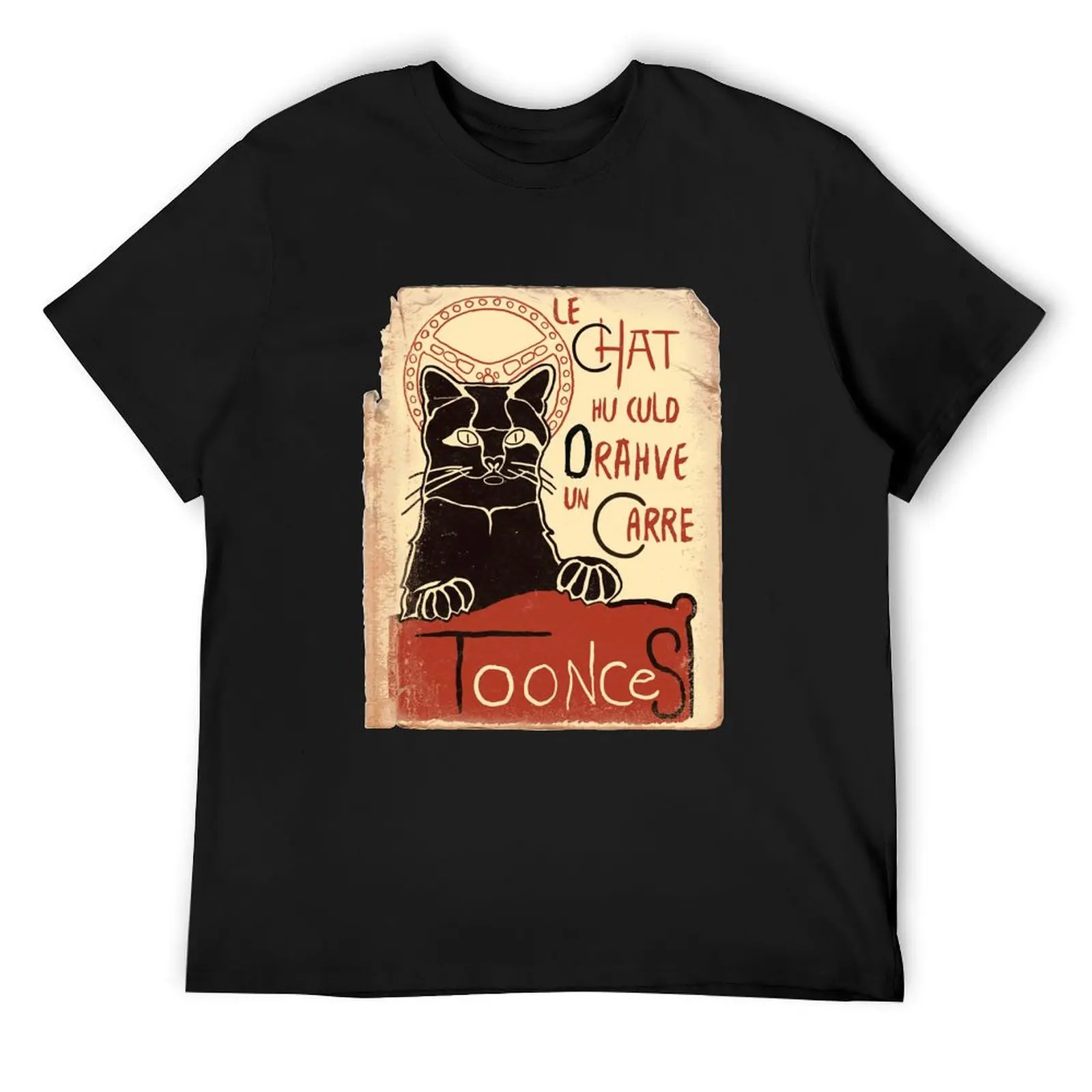 Toonces - Le Chat Noir T-Shirt tops vintage t shirts anime clothes T-shirt men