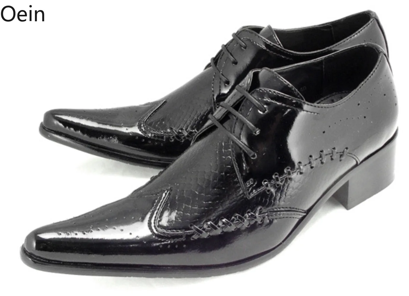 UK Men Leather Lace Up Cuban Heel Pointed Toe Dress Formal Business Shoes Brogue