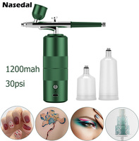 Cordless Airbrush Water Oxygen Injector Face Skin Care USB 1200mah Battery Rechargeable Air Compressor Nail Art Model Paint Tool