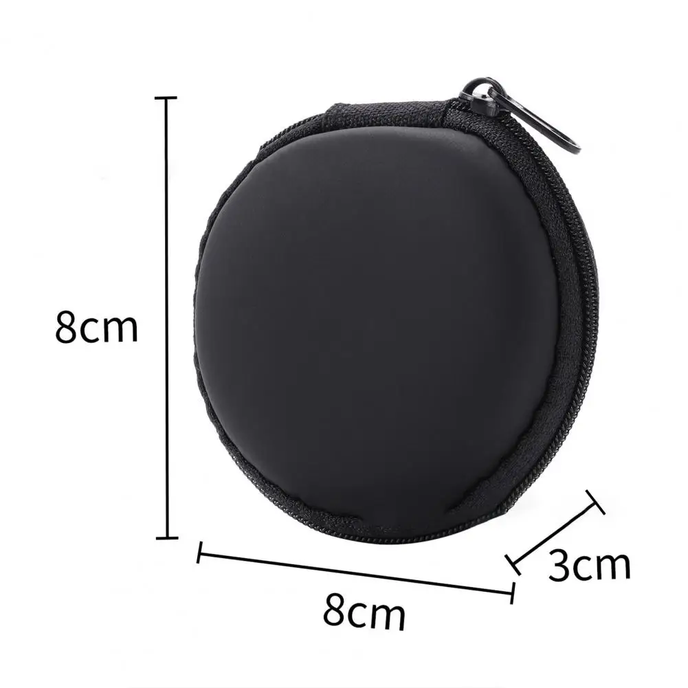 Earphone Storage Case Travel-friendly Earphone Data Cable Storage Case with Zipper Compact Headphone Organizer for Outdoor Use