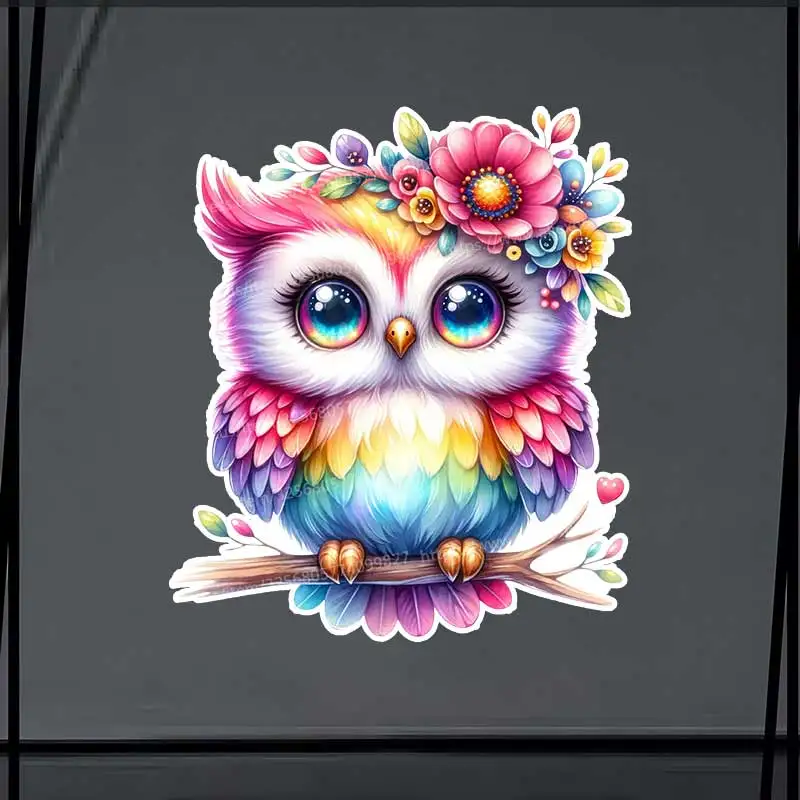 

Cute Owl Car Sticker Decal Vinyl Detachable Waterproof Outdoor Car Bumper Window Notebook Computer Decoration Auto Parts SH1160