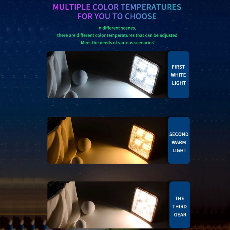 100W Portable Solar Camping Lights 3 Light Modes USB Rechargeable Work Repair Lighting LED Outdoor Work Repair Magnet Flashlight