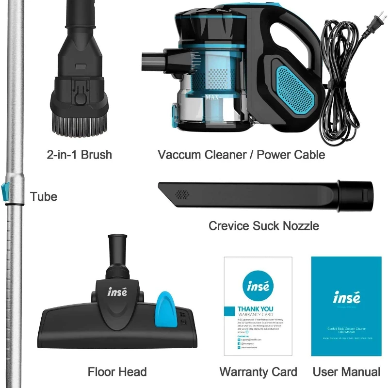 Aspiradora de mano con cable, potente succión de 18kPa, Motor de 600W, multiusos, 3 en 1, aparato de limpieza del hogar