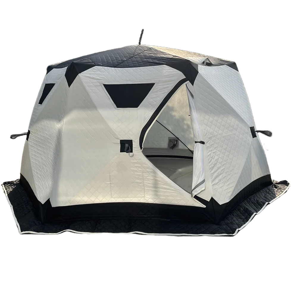 Outdoor Hexagon sauna hub tent portable Pop Up custom cube hiking insulated ice fishing tent 6 person winter camping hot tent