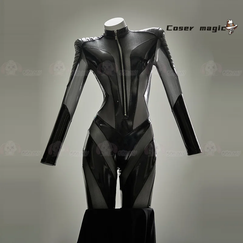 

Anime PU Sexy Lingeries leather Cosplay Costume black veil Sexy Jumpsuit private photo shoots Halloween Costumes