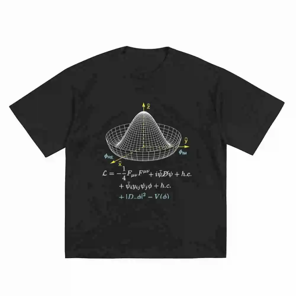 Theoretical Physics Equations Standard Model Higgs Boson Lagrangian Particle Short Sleeve Tee 100% Cotton T-Shirt