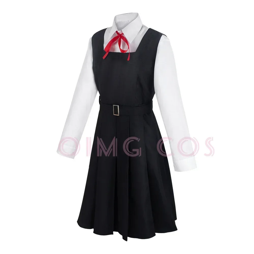 Mitaka Asa Cosplay Costume Chainsaw Man Outfits Blue Suit Shirt Tie Anime Short Wig Neck Ring Halloween Women Uniform view 6