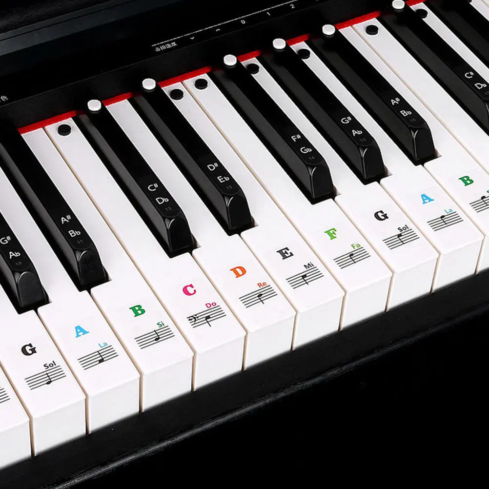 Piano Key Stickers 2 Pack Waterproof Durable Keyboard Note Labels for Beginners Electronic Organ Accessories