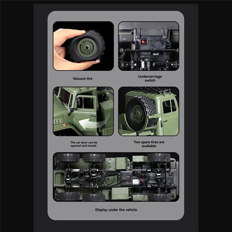 

Wpl B-36 B36 Full Scale Rc Truck 1:16 Transport Vehicle Model Ten Wheel Drive Climbing Off-Road Remote Control Car