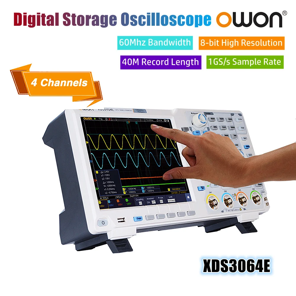 OWON XDS3064E 4CH 60MHz Bandwidth 1GS/s 8 bits 8