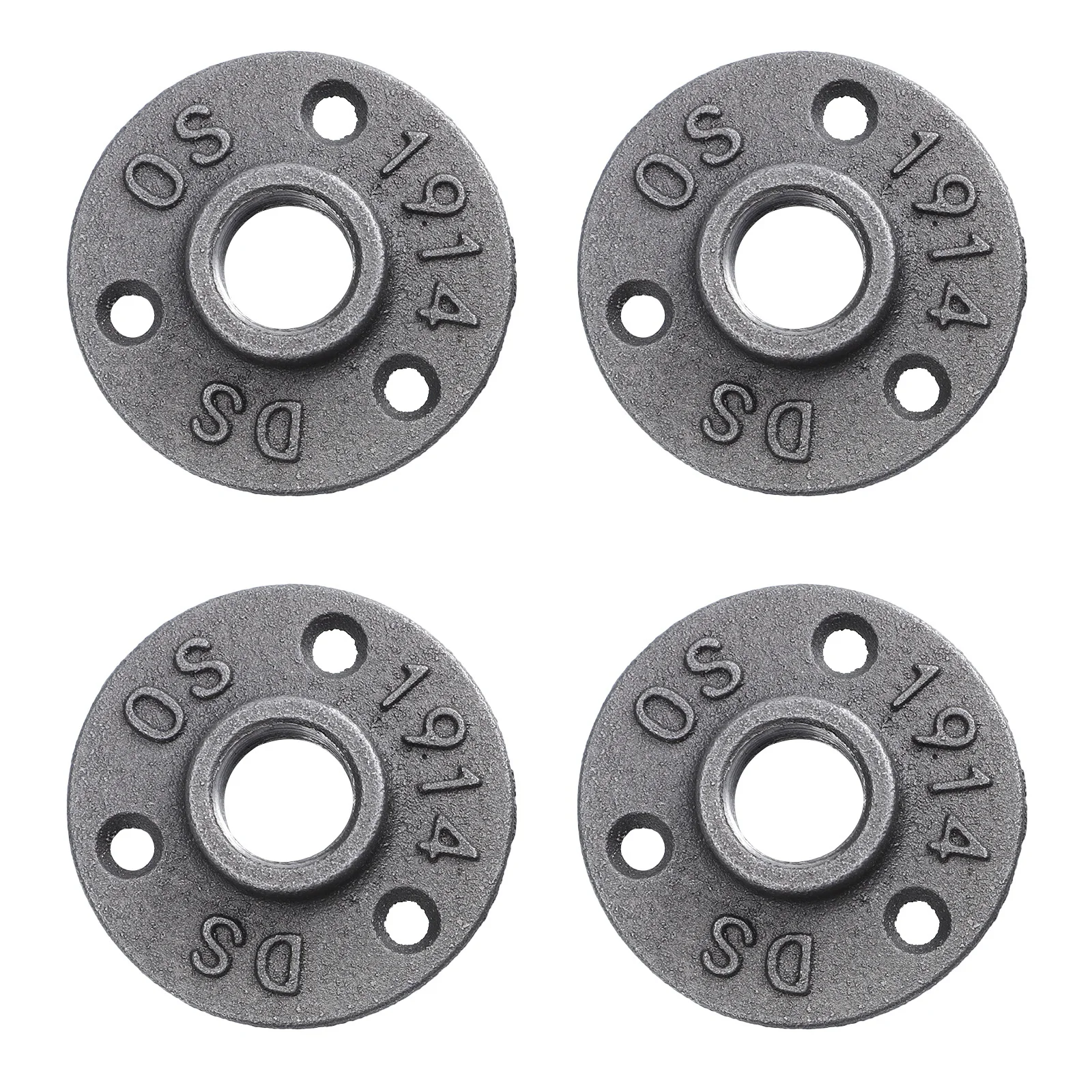 4 قطعة شفة أرضية من الحديد الزهر تجهيزات أنابيب صناعية متينة لتقوم بها بنفسك مشروع رفوف أثاث عتيقة تدعم شفة #4