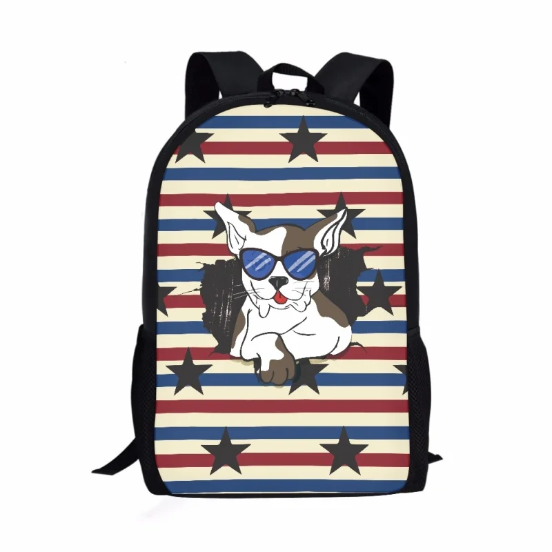 Bandeira animal padrão impressão estudantes saco de escola adolescentes diário casual mochila sacos para portátil das mulheres dos homens mochilas de armazenamento de viagem