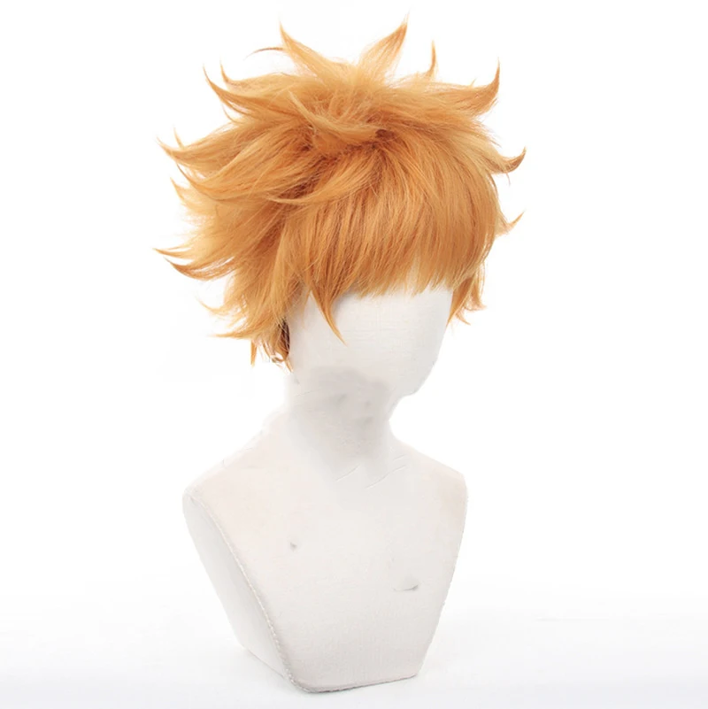 L-email peruka włosy syntetyczne Anime niebieski zamek Kunigami Rensuke Cosplay peruki pomarańczowy 32cm krótkie wypaczanie Cosplay peruka