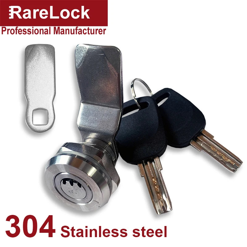 Lock 304 Stainless Cabinet Lock with 2keys 2 Cam Piece 3 Length for Mailbox Toolbox Outdoor Yacht Ships Rarelock MA121 G1