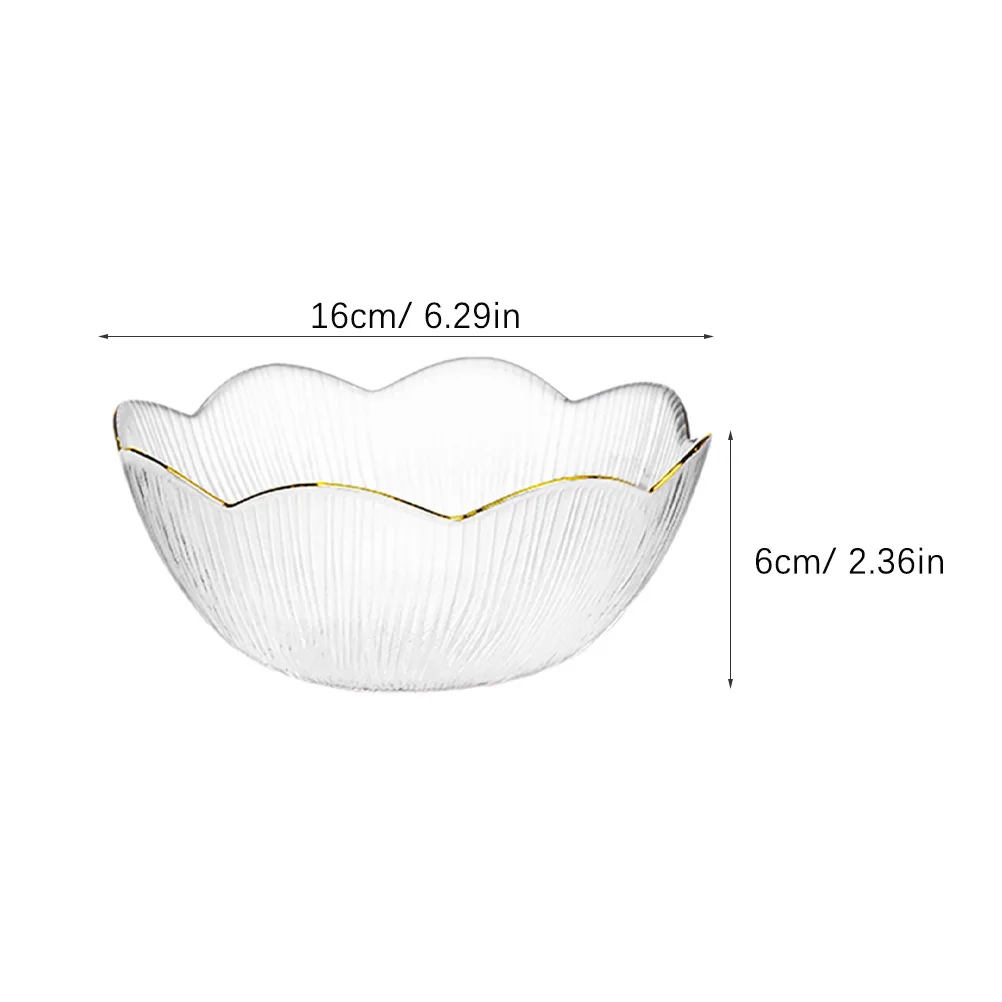 وعاء زجاجي ذو حافة ذهبية مكون من 3 قطع أوعية تقديم خلط شفافة للمطبخ إعداد سلطة الأرز المعكرونة تخزين المواد الغذائية