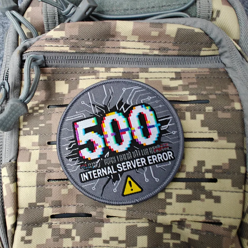 2026 New Tactical Patch, INTERNAL SERVER ERROR 500 Morale Badge, For Clothing, Hats, Backpacks, etc., Hook and Loop