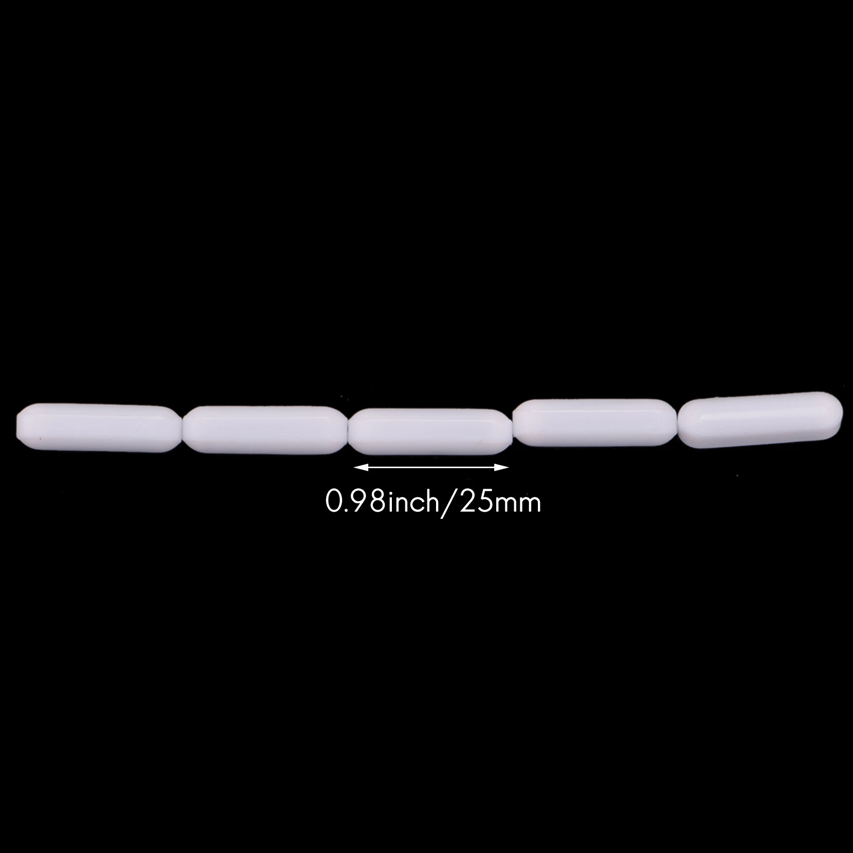 5 buah 25mm(1 inci) PTFE pengaduk magnetik tongkat pengaduk, warna putih, Bar laboratorium, bilah pelat pengaduk, 7mm25mm batang pengaduk panas