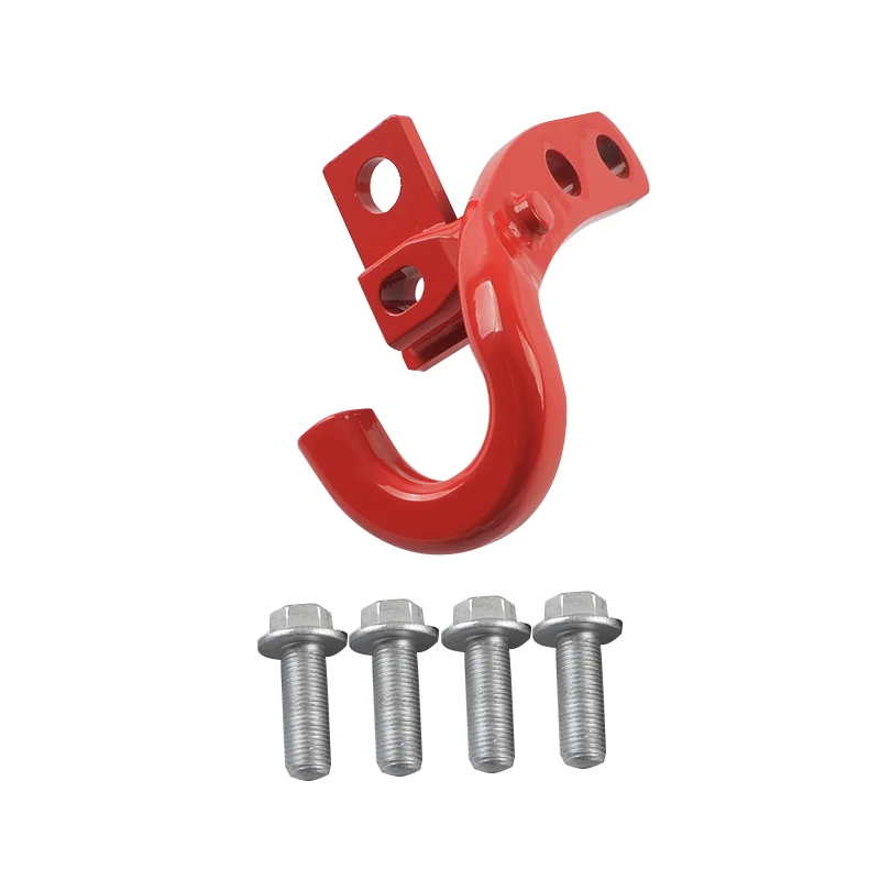 4*4 Red Rear Tow Hook for Jeep Wrangler JL 18+ Auto Part Steel Rear Trailer Hook