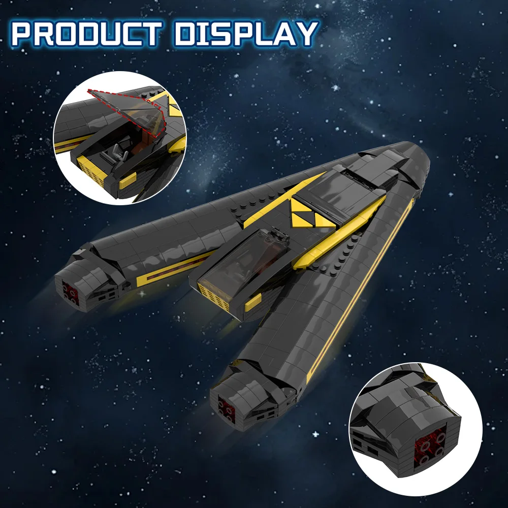 Gobricks MOC nave espacial Blacktrons interceptores modelo de bloques de construcción interceptores negros ladrillos juguete ensamblado regalo para niños