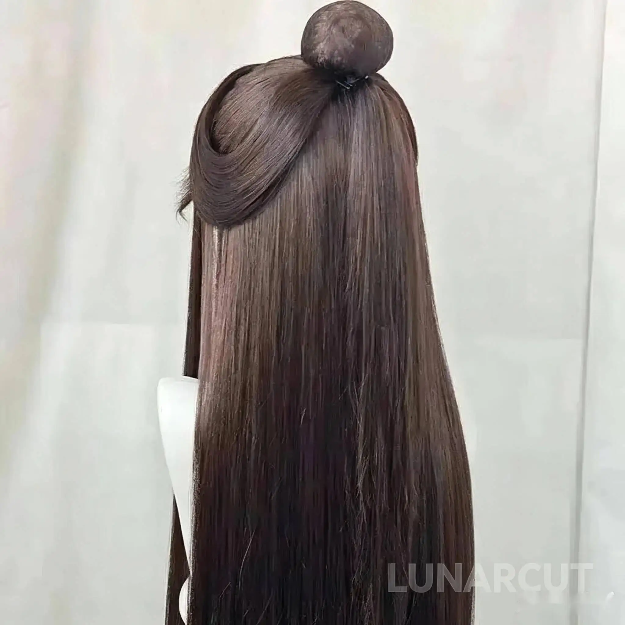 Styled Xie Lian Tai Zi Yue Shen Customized Cosplay Brown Wig Tian Guan Ci Fu Heaven Official’s Blessing Huacheng Cos TGCF Wig - view 4