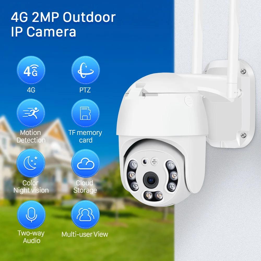 Imagem -02 - Câmera de Segurança Colorida sem Fio com Zoom de 4g Cartão Sim ic p2 p2 Cctv Cctv Wi-fi ip ic