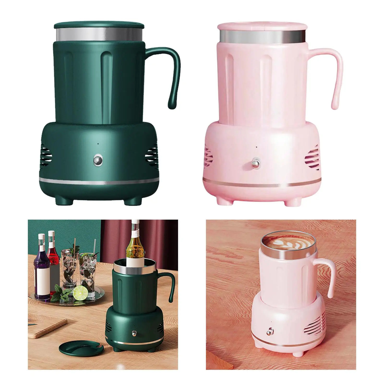 2 in 1 Coffee Warmer Cup Cooler Desktop Protection Settings Warmer Coaster Beverage Warmer Beer Cooler for Tea Coffee Beer Water