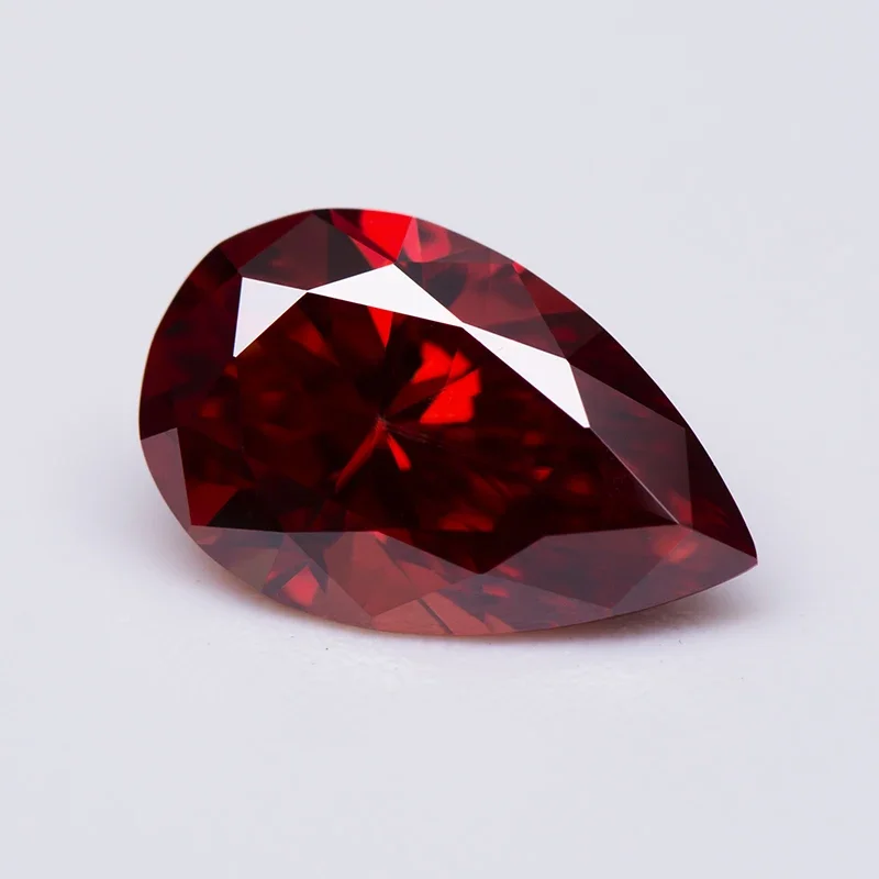 Moissanit-Diamant im Birnenschliff, Granatfarben, loser Edelstein für hochwertige Schmuckherstellung – Detail 3