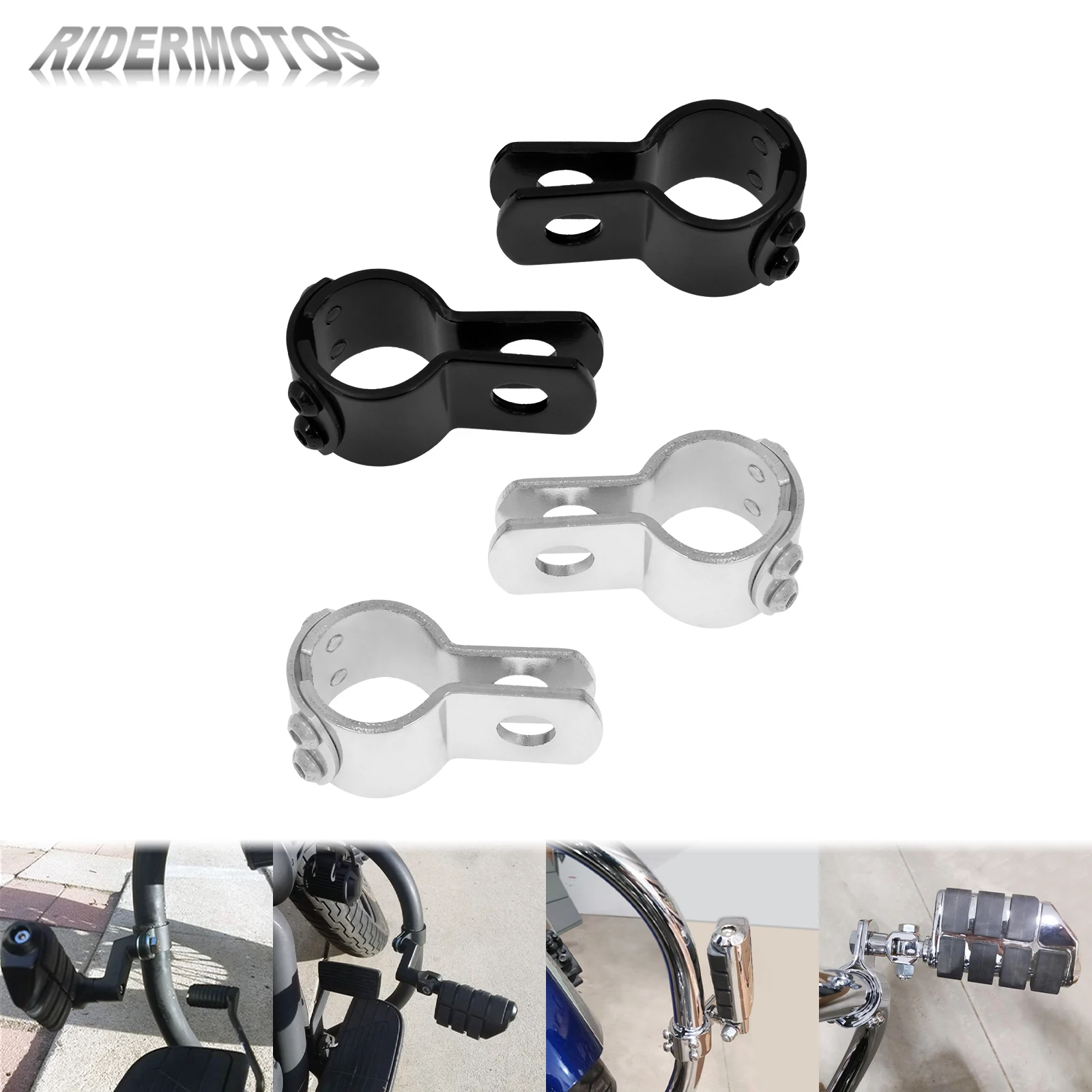 

Motorcycle 32mm Highway Footrest Bracket 1-1/4" Guard Bar Foot Peg Mount Clamps Universal For Harley Touring FLHTK Softail Dyna