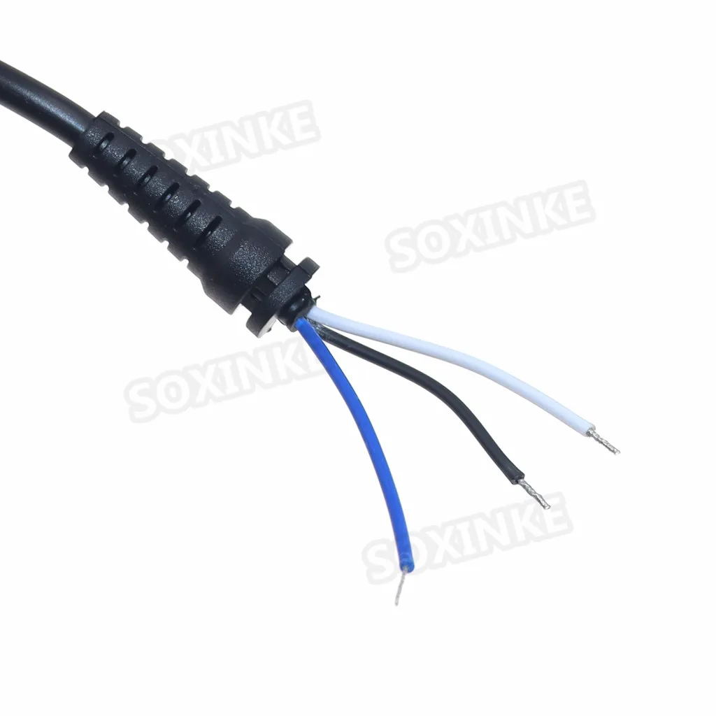 DC Power Adapter Cable para HP e Dell Laptop, Cabo DC de alimentação, Tip Plug, 3Pin, 1.2m, 7.4x5.0mm, 7.4x5.0mm