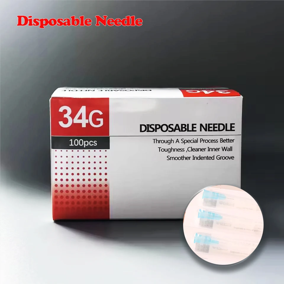 

30G31G32G34G painless needle Piercing Transparent Syringe Injection glue Clear Tip Cap Pharmaceutical injection needle 2.5/4mm