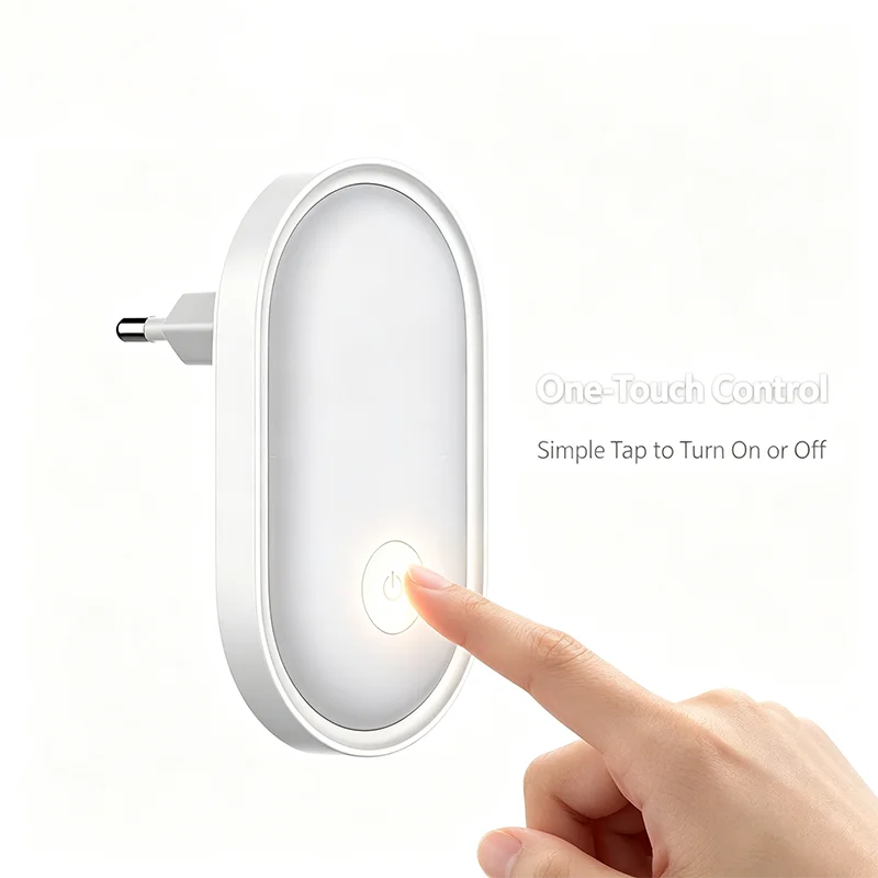 LED-nachtlampje Wandlamp EU-stekker Lichtregeling Inductie Energiebesparende milieubescherming Slaapkamerlamp Home Decor